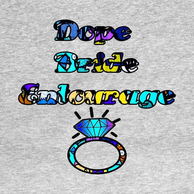 Dope Bride Entourage Graffiti Wedding Ring Design by artbyomega